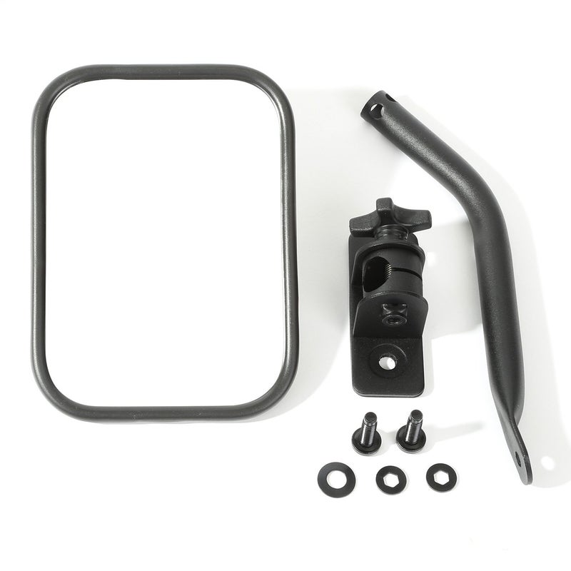 Rugged Ridge | Quick Release Mirror, Rectangular, Textured Black | 11025.18 | Fits 1997-2018 Jeep Wrangler - Image 1